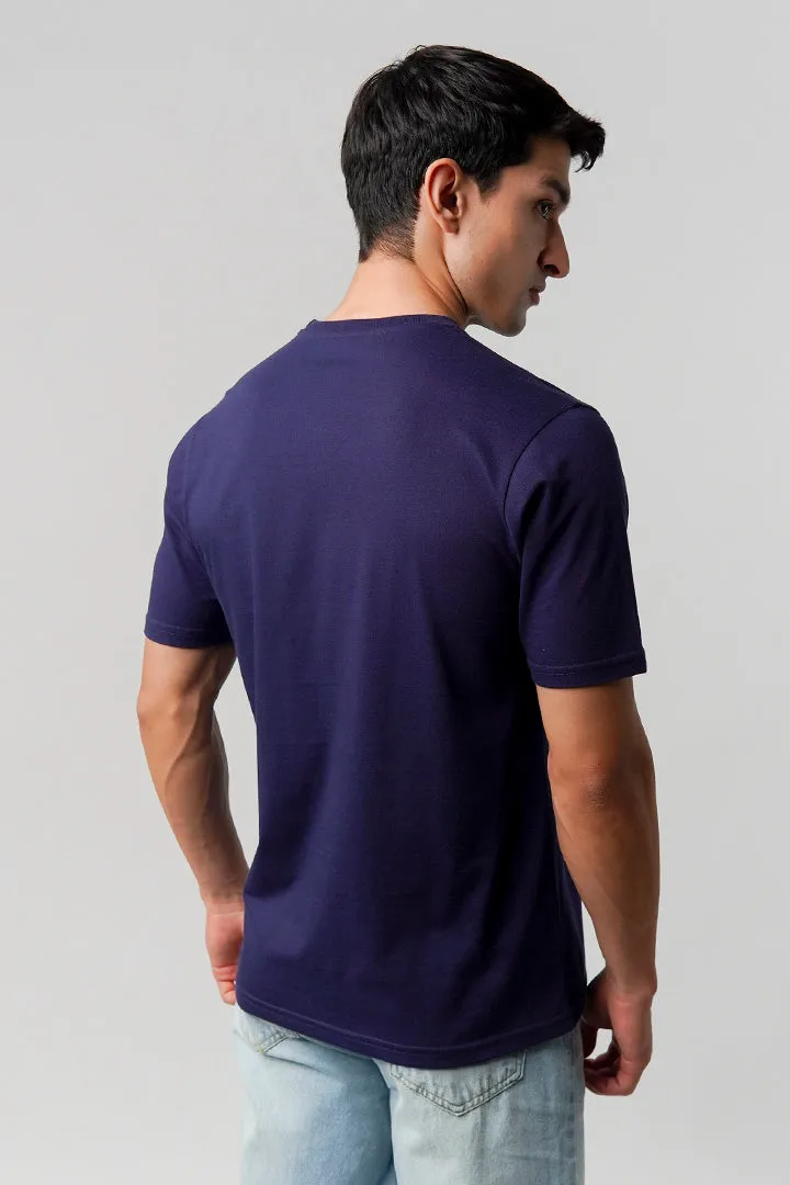 Regular Fit Crew Neck T-Shirt - Navy Blue
