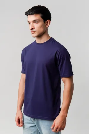 Regular Fit Crew Neck T-Shirt - Navy Blue