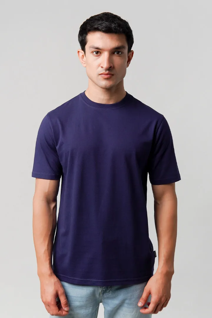Regular Fit Crew Neck T-Shirt - Navy Blue