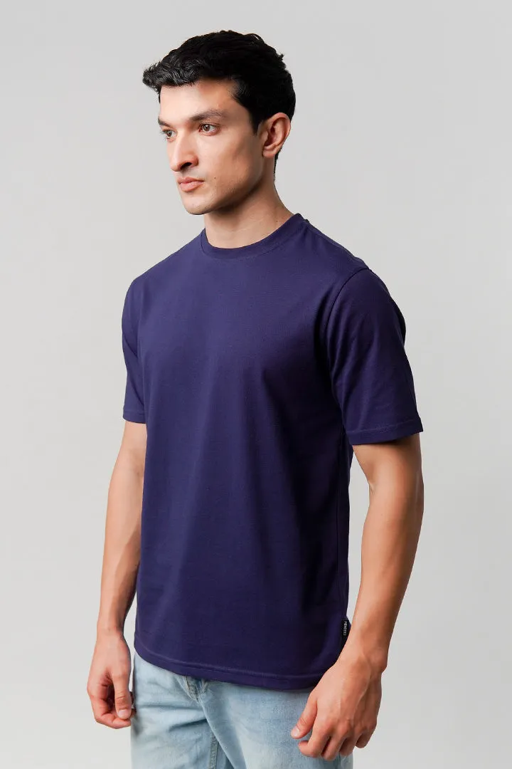 Regular Fit Crew Neck T-Shirt - Navy Blue