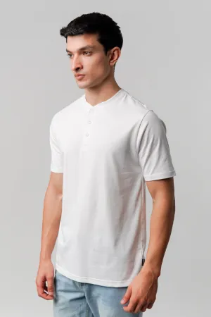 Regular Fit Henley T-Shirt - White