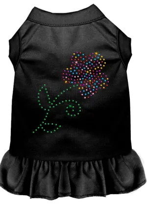 Rhinestone Multi Flower Dress Black 4x