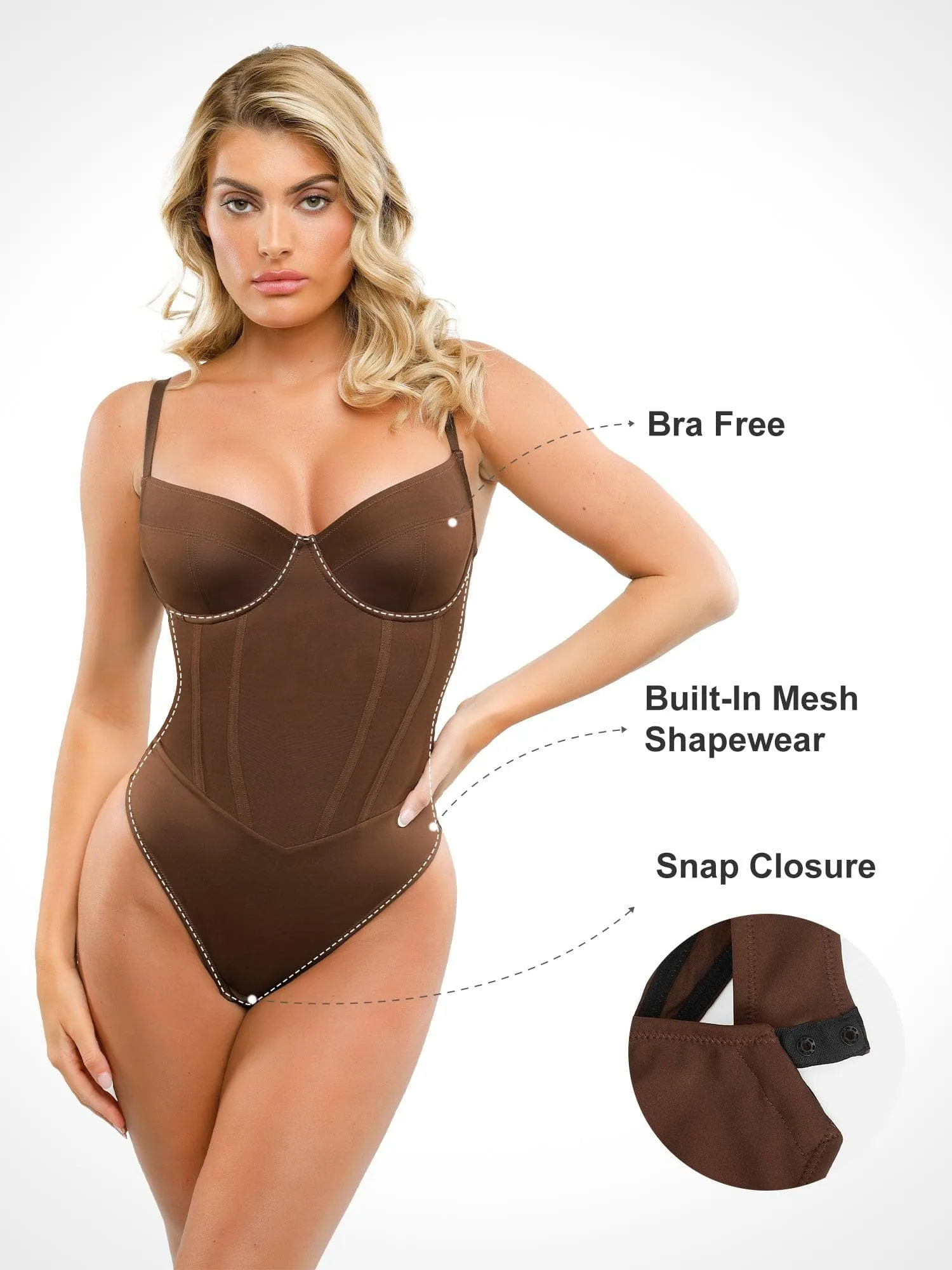 Shapewear Tummy Control Corset Thong Bodysuit For Insiders