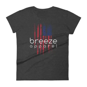 U.S. flag women's brand shirt - white (13 colors)