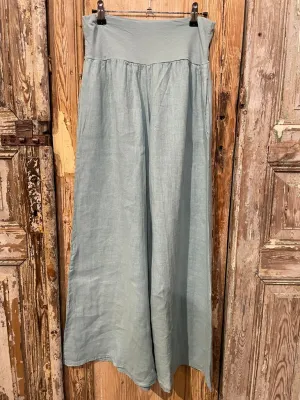 Wide Band Linen Pants