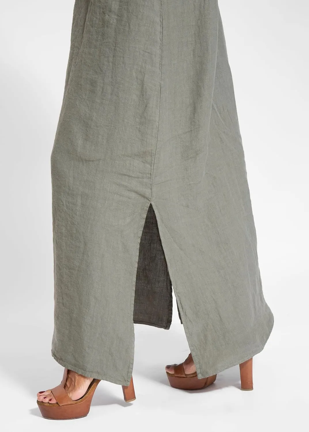 Women Summer Sleeveless Maxi Dress Linen Spaghetti Strap Flowy Long Sun Dress Casual Loose Beach Vacation Shift Dress