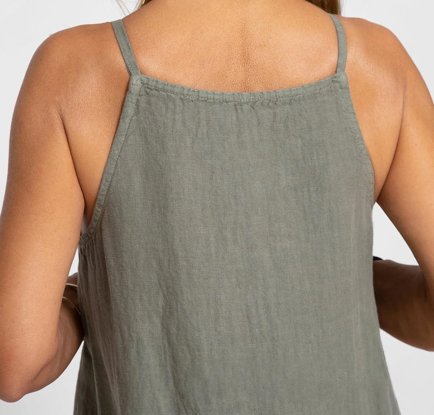 Women Summer Sleeveless Maxi Dress Linen Spaghetti Strap Flowy Long Sun Dress Casual Loose Beach Vacation Shift Dress