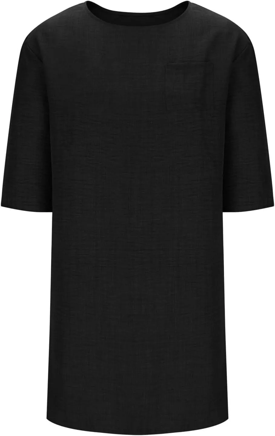 Women's Casual 3/4 Sleeve Summer Dress Loose Fit Round Neck Beach Vacation Shift Flowy Midi Dresses with Pocket