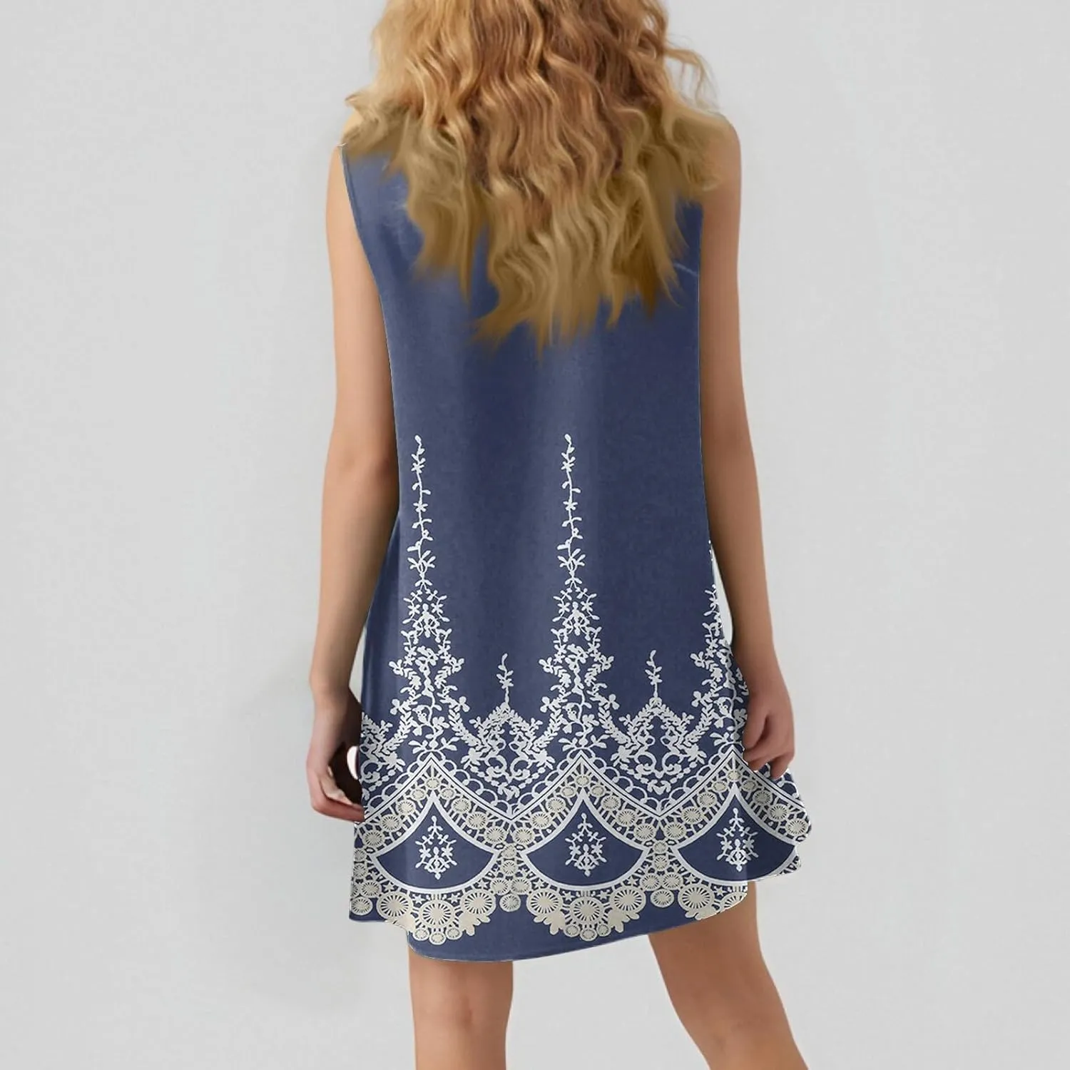 Women's Ruffle Hem Sleeveless Tank Dress Womens Sundress Summer Dresses for Women 2025 Spring Beach Boho Mini Dress