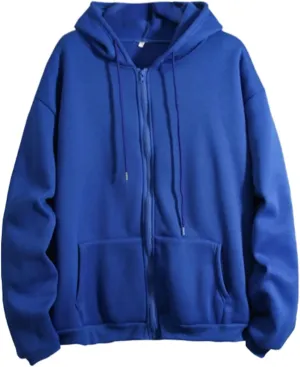 Womens Zip up Hoodies Oversized Lightweight Sweatshirts Jackets Loose Fit Long Sleeve Y2K Outwear Tops with Pockets
