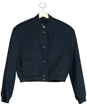 ZARA Blue Bomber Jacket With Pockets UK M